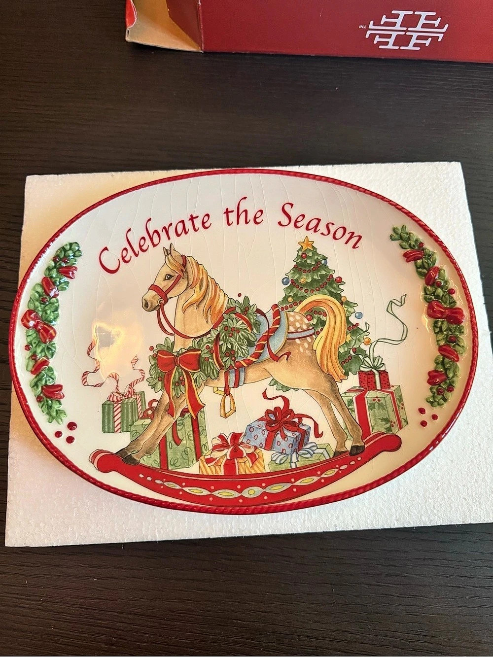 Fitz and Floyd Celebrate the Season Holiday Sentiment Tray Holiday Serving